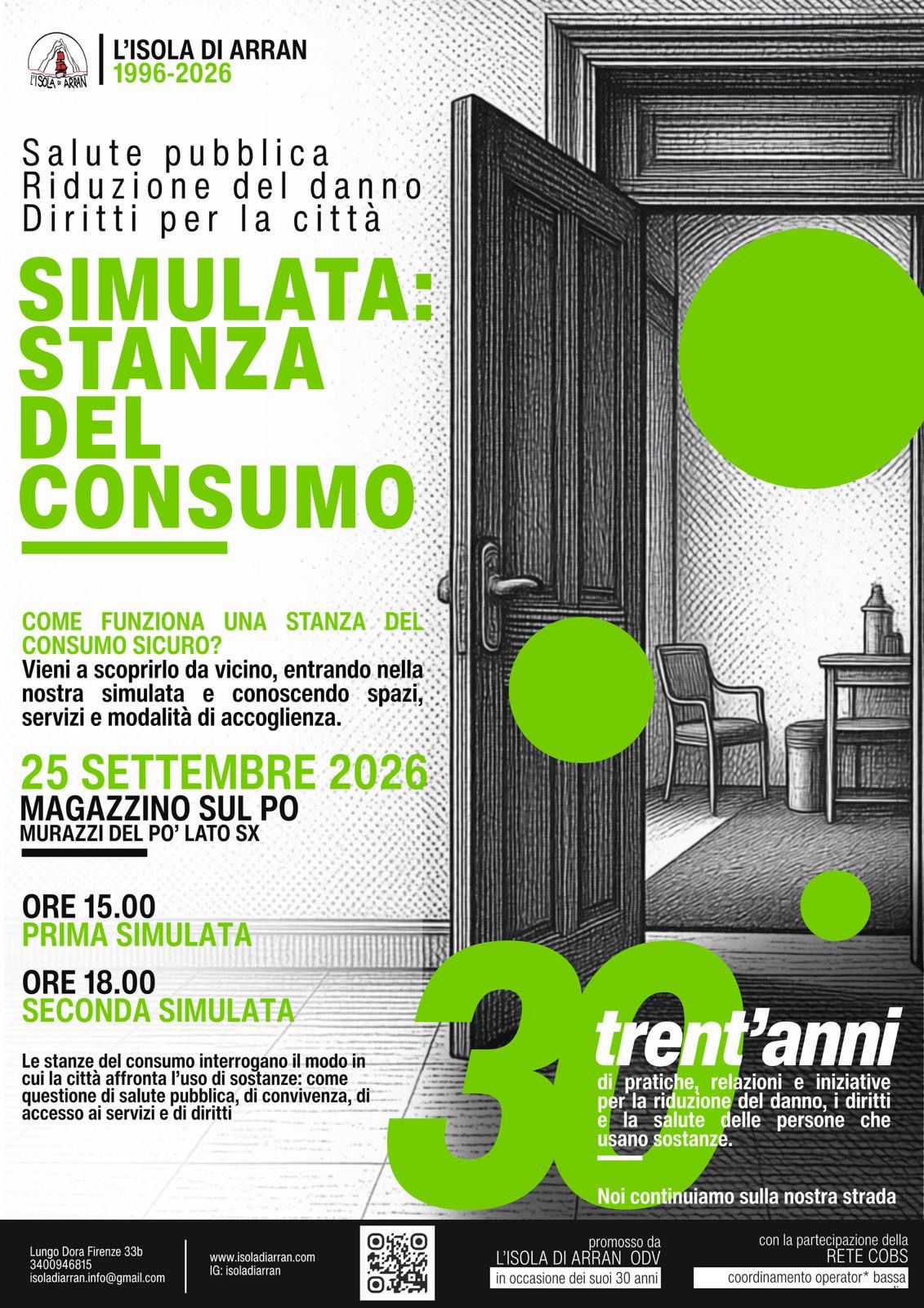 “La stanza del consumo” – L’Isola di Arran ODV compie 30 anni